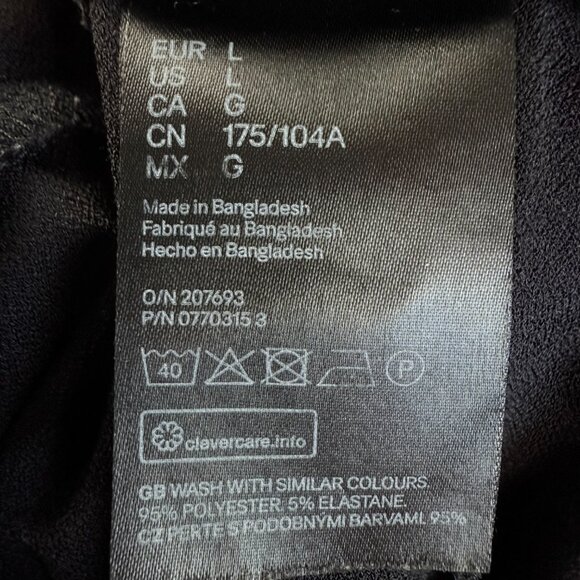 H&M Oversized Draped V‑Neck Tunic Minimalist Top L – Black Polyester‑Elastane - Picture 8 of 10